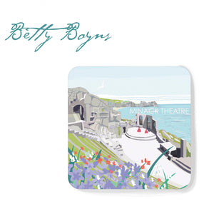Minack Theatre Cornwall set of 2 Coaster Cornwall Gift | Drink Coasters | Art Coasters | Table Mat | Home Decor | Christmas Gifts