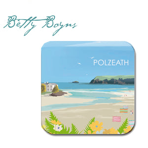 Polzeath Beach Cornwall set of 2 Coaster Cornwall Gift | Drink Coasters | Art Coasters | Table Mat | Home Decor | Christmas Gifts