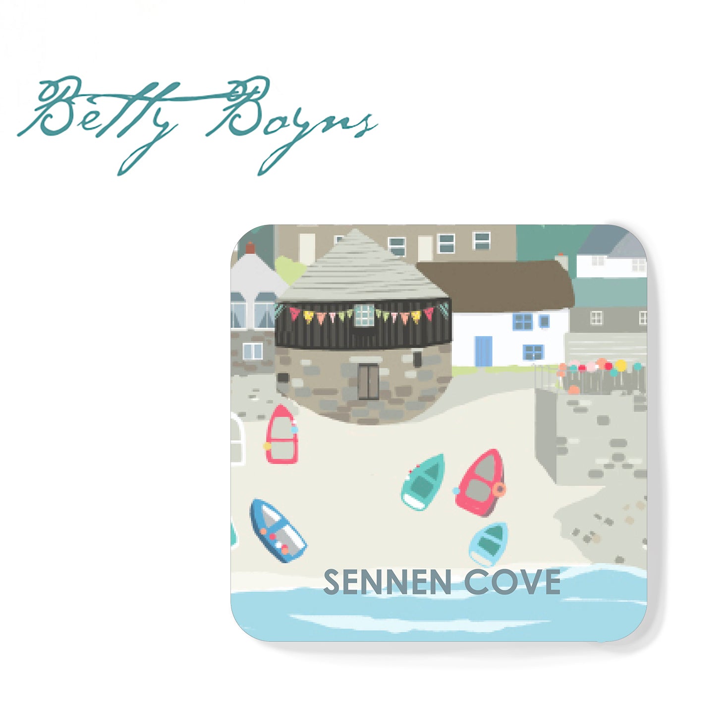 Sennen Cove Cornwall set of 2 Coaster Cornwall Gift | Drink Coasters | Art Coasters | Table Mat | Home Decor | Christmas Gifts