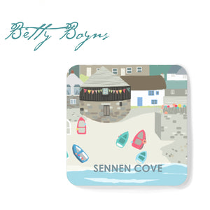 Sennen Cove Cornwall set of 2 Coaster Cornwall Gift | Drink Coasters | Art Coasters | Table Mat | Home Decor | Christmas Gifts