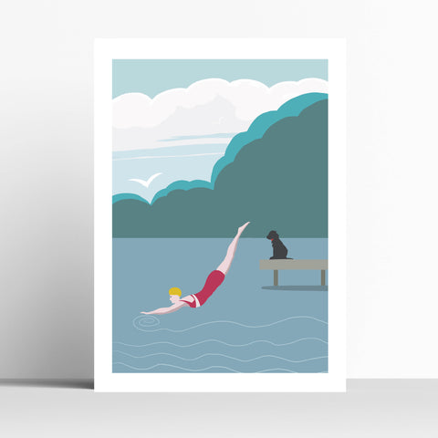 Dock Wild Swimming Print