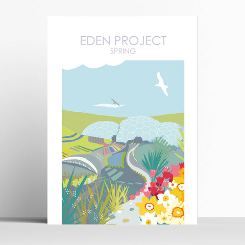 Eden Spring Cornwall Travel Print Poster Birthday Gift House Warming Present Travel Decor Retro Vintage Style