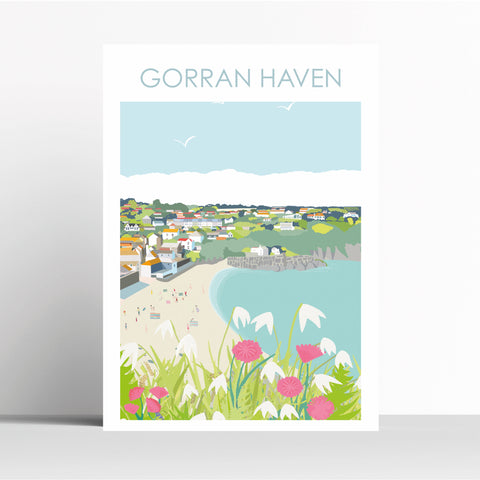 Gorran Haven Cornwall Travel Print Poster Birthday Gift House Warming Present Travel Decor Retro Vintage Style