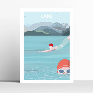 Lake Swim Wild Swimming Print