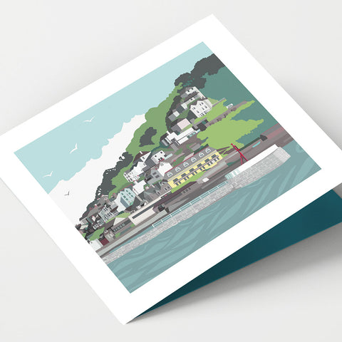 Looe Harbour Cornwall Card