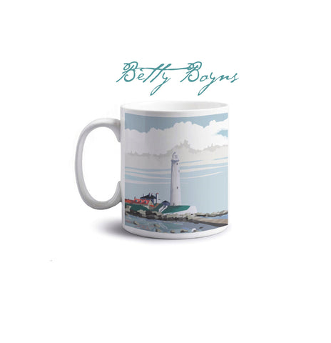 Whiteley Lighthouse Northumberland Mug A lovely gift for friends and family Christmas Gift, Gifts of North East England
