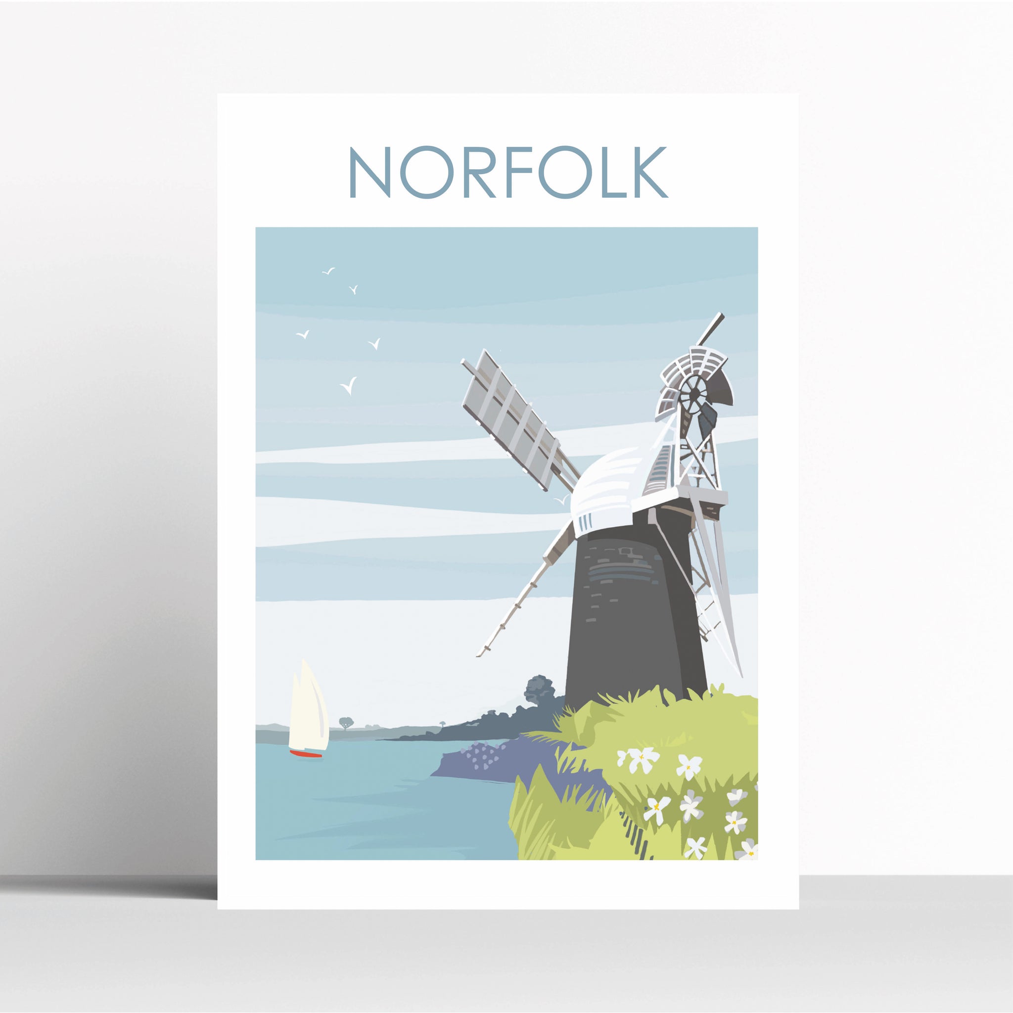 Black Windmill Travel Print