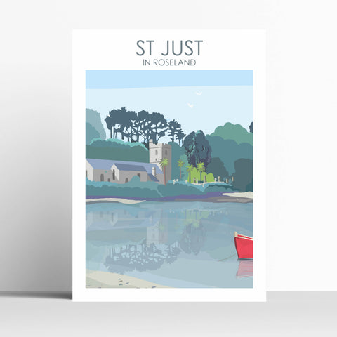 St Just in Roseland Cornwall Travel Poster