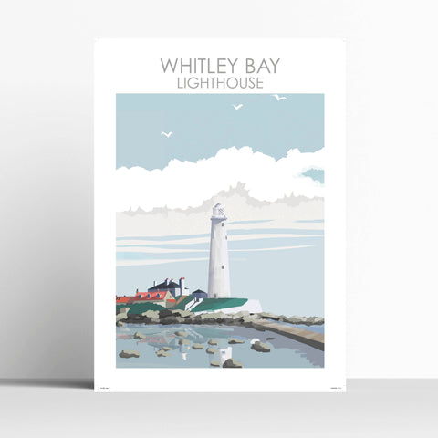 Whitley Lighthouse Tyne and Wear Travel Print